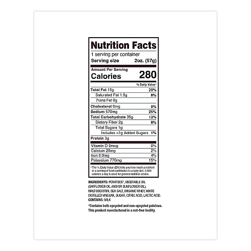 Uglies Kettle Potato Chips, Salt and Vinegar, 2 oz Bags, 24/Carton (DFN26104)