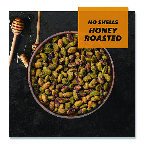 Wonderful No Shells Honey Roasted Pistachios, 2.25 oz Bags, 8/Box (PAR91086)