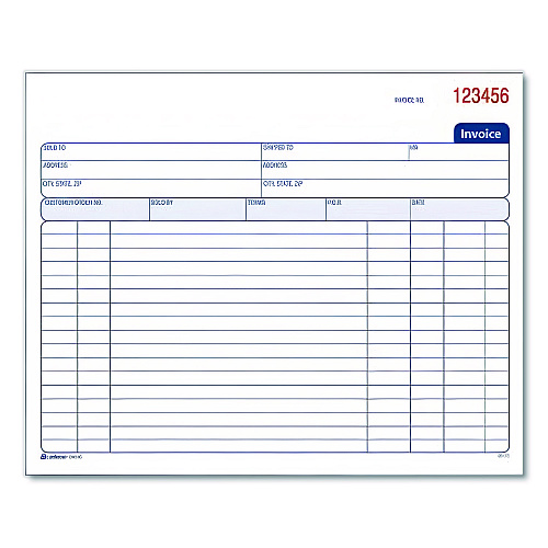Adams Multipart General-Purpose Invoice Pad, Two-Part Carbonless, 8.38 x 6.69, 50 Forms Total (D8740)