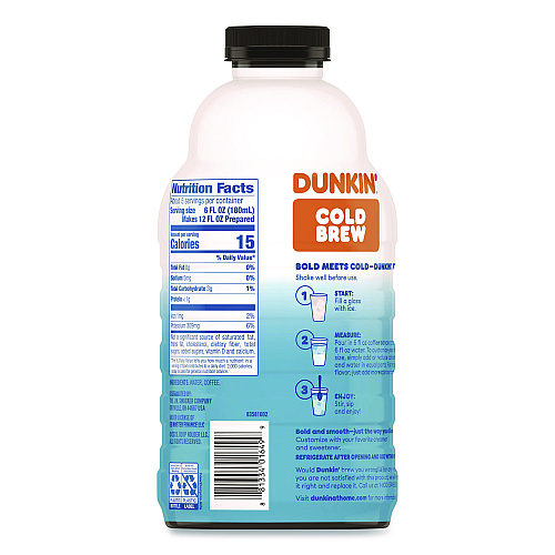 Dunkin Donuts Cold Brew Coffee, 31 oz Bottle (SMU01649)