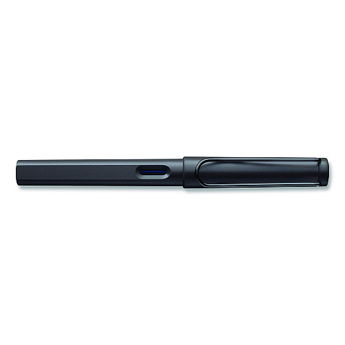 LAMY safari Fountain Pen, Medium Nib, Blue Ink, Charcoal Barrel (L17M)
