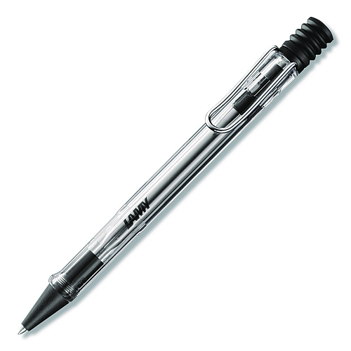 LAMY Vista Ballpoint Pen, Retractable, Medium, Black Ink, Clear/Black Barrel (L212)
