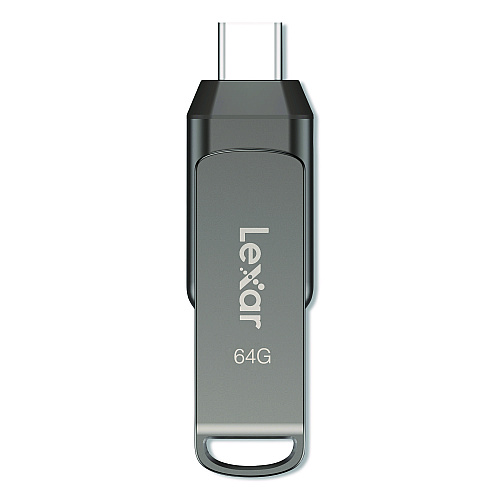 Lexar JumpDrive D400 USB 3.1 Flash Drive, 64 GB, Titanium (LJDD40064GB)
