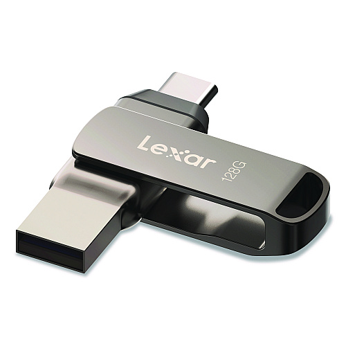 Lexar JumpDrive D400 USB 3.1 Flash Drive, 128 GB, Titanium (LJDD400128GB)