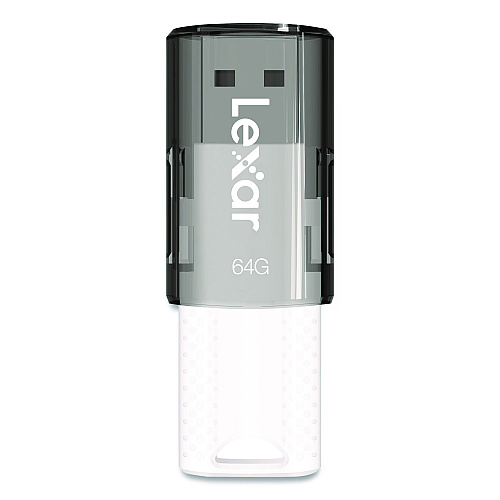 Lexar JumpDrive S60 USB 2.0 Flash Drive, 64 GB, Gray/White, 3/Pack (LJDS6064GB3N)