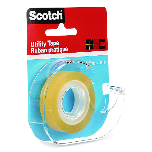 Scotch Utility Tape in Handheld Dispenser, 1" Core, 0.5" x 22.22 yds, Clear (RK2S)