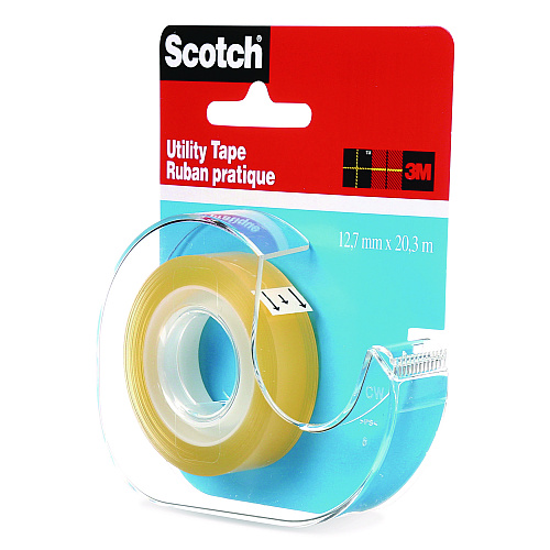 Scotch Utility Tape in Handheld Dispenser, 1" Core, 0.5" x 22.22 yds, Clear (RK2S)