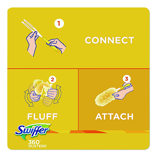 Swiffer Heavy Duty Dusters Refill, Trap + Lock Fiber, Yellow, 11/Box (99035BX)