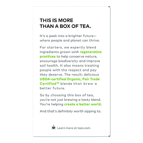 Tazo Tea Bags, Organic Green Ginger, 16/Box (TAZ00356BX)