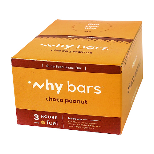 Why Bars Superfood Snack Bar, Choco Peanut, 2.04 oz Bar, 12/Box (WHY16204)