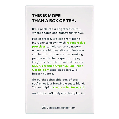 Tazo Tea Bags, Organic Zen, 16/Box (TAZ00309BX)
