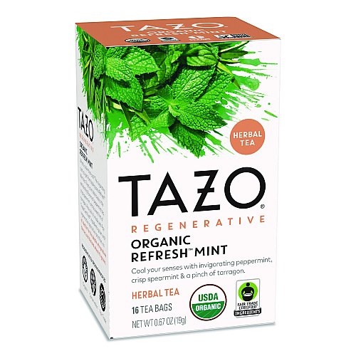 Tazo Tea Bags, Organic Refresh Mint, 16/Box (TAZ00350BX)