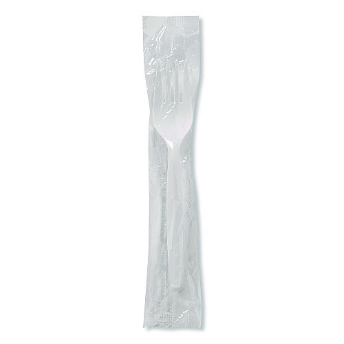 Dixie Mediumweight Polypropylene Cutlery, Individually Wrapped, Fork, Plastic, White, 1,000/Carton (FMP23C)