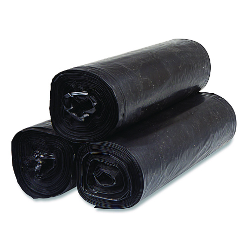 Inteplast Group Institutional Low-Density Can Liners, 45 gal, 1.5 mil, 40" x 46", Black, Interleaved Roll, 20 Bags/Roll, 5 Rolls/Carton (SL4046150K)