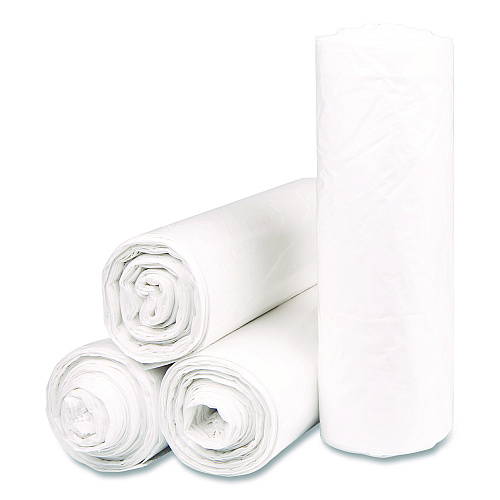 Inteplast Group Institutional Low-Density Can Liners, 45 gal, 1.15 mil, 40" x 46", Natural, Interleaved Roll, 20 Bags/Roll, 5 Rolls/Carton (SLW4046SPNS)
