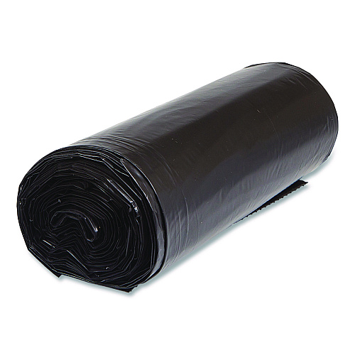 Inteplast Group Low-Density Commercial Can Liners, 60 gal, 1.15 mil, 38 x 58, Black, Interleaved Roll, 25 Bags/Roll, 4 Rolls/Carton (SLW3858SPK)