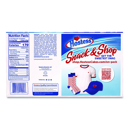 Hostess CupCakes, Chocolate, 1.59 oz Individually Wrapped, 8/Pack, 3 Packs/Carton (60004133)