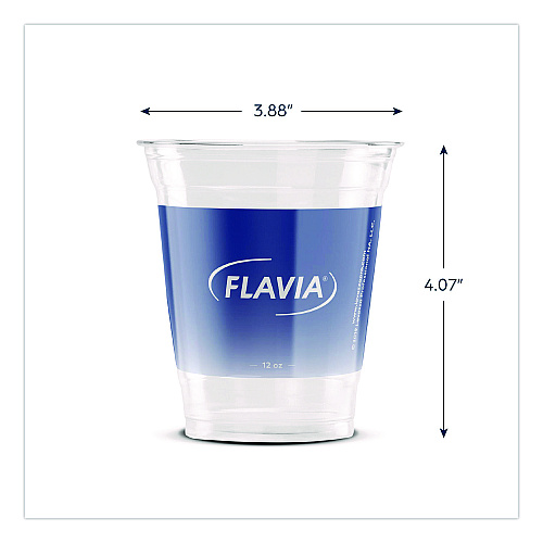 Cold Cups 12 oz, Blue Band Flavia Logo, Clear/Blue, 1,000/Carton (25200058)