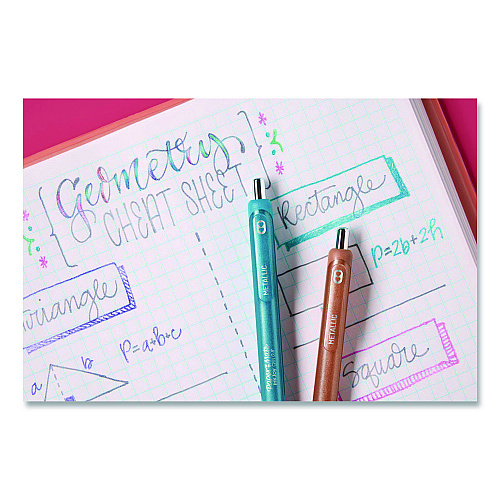Paper Mate InkJoy Metallic Gel Pen, Retractable, Medium 0.8 mm, Assorted Ink, Assorted Barrel, 10/Pack (2208638)