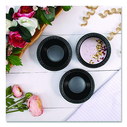 Dart Quiet Classic Laminated Foam Dinnerware, Bowl, 5 oz, Black, 125/Sleeve, 8 Sleeves/Carton (5BWBQ)