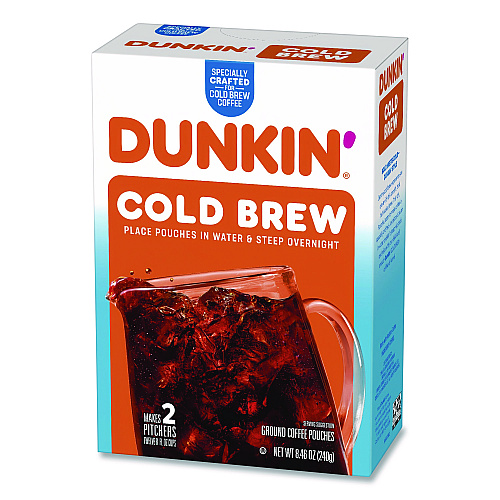Dunkin Donuts Cold Brew Coffee Packets, 2.12 oz Packets, 4/Box (SMU00988)
