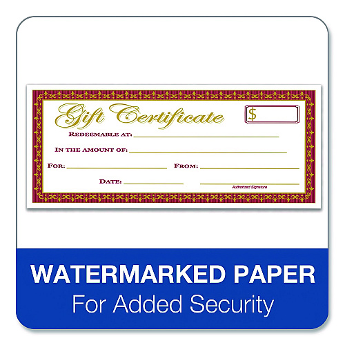 TOPS Gift Certificate with Stub Book, 7.81 x 3.25, Cream, 25 Certificates (GFTBK1)
