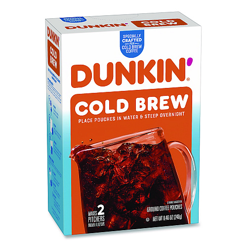 Dunkin Donuts Cold Brew Coffee Packets, 2.12 oz Packets, 4/Box (SMU00988)