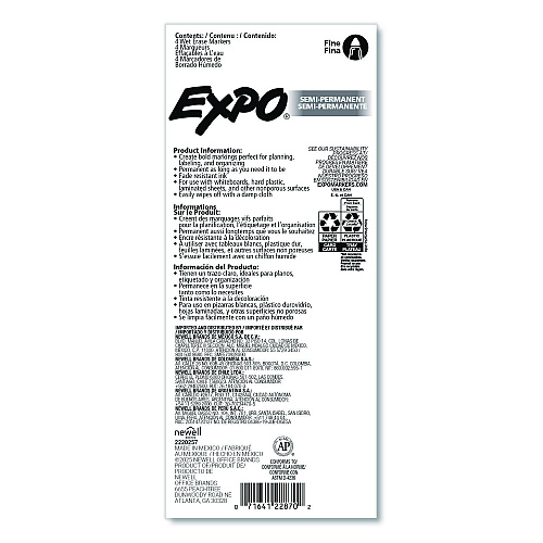 EXPO Wet Erase Markers, Fine Bullet Tip, Assorted Colors, 4/Pack (2211318)