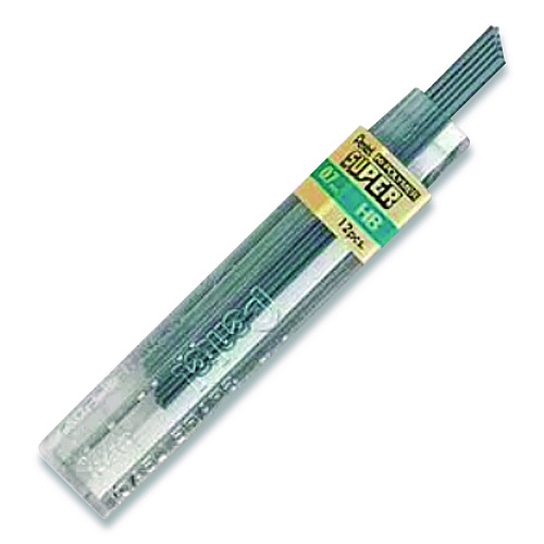 Pentel Super Hi-Polymer Lead Refill, 0.7 mm, HB, Black, 12 Leads/Tube, 3 Tubes/Pack (L50BP3HBK6PK)