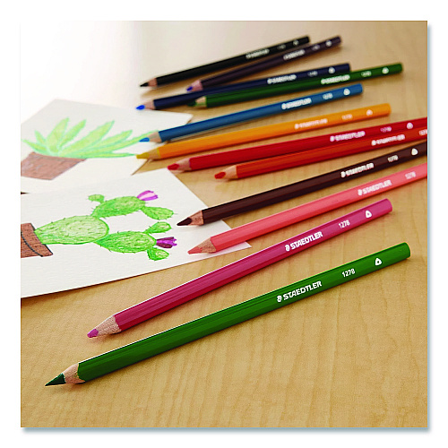 Staedtler Colored Pencils, 4 mm, Assorted Lead and Barrel Colors, 72/Set (1270C72A6)