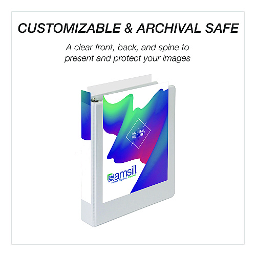 Samsill Economy Round Ring View Binders, 3 Rings, 1" Capacity, 8.5 x 5.5, White, 6/Carton (MP28507)