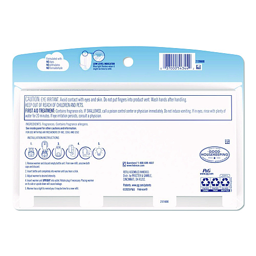 Febreze PLUG Air Freshener Refills, Linen and Sky, 2.63 oz, 3/Pack, 6 Packs/Carton (13846)
