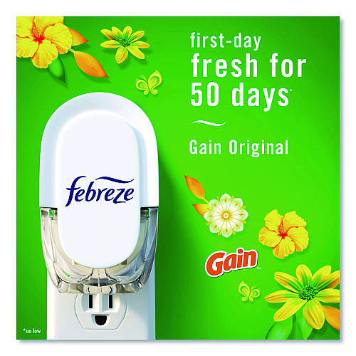 Febreze PLUG Air Freshener Refills, Gain Scent, 2.63 oz, 3/Pack, 6 Packs/Carton (13842)