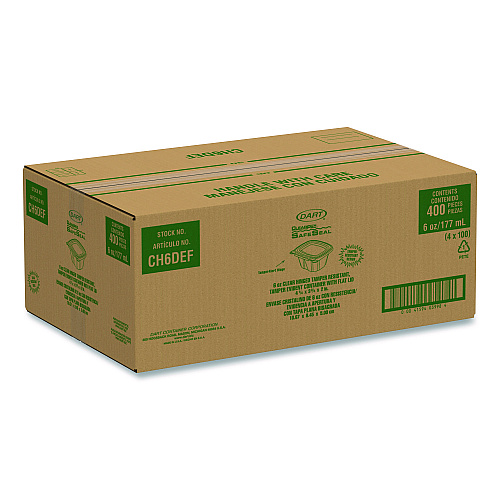 Dart ClearPac SafeSeal Tamper-Resistant, Tamper-Evident Containers, 3.72 x 4.2 x 1.97, Clear, Plastic, 400/Carton (CH6DEF)