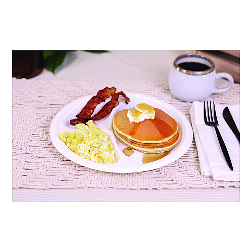 SCT ChampWare Molded Fiber Tableware, 3-Compartment Plate, 10" dia, White, 125/Sleeve, 4 Sleeves/Carton (18163WPF)
