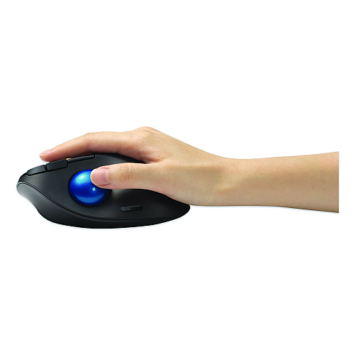 Kensington Pro Fit Ergo TB450 Trackball, 2.4 GHz Frequency/6 ft Wireless Range, Right Hand Use, Black (72194)