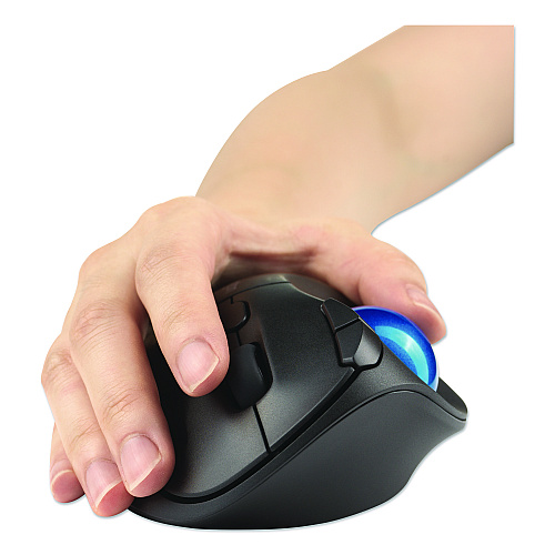 Kensington Pro Fit Ergo TB450 Trackball, 2.4 GHz Frequency/6 ft Wireless Range, Right Hand Use, Black (72194)