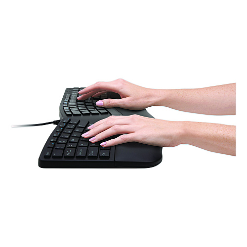 Kensington Pro Fit Ergo Wired Keyboard, Black (75400)
