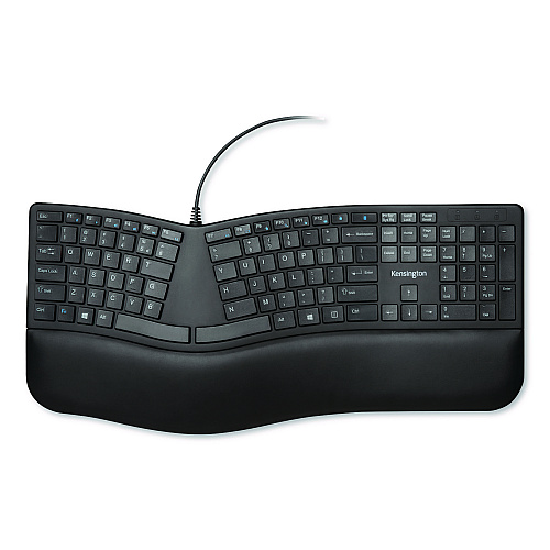 Kensington Pro Fit Ergo Wired Keyboard, Black (75400)