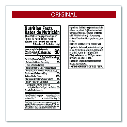 Kellogg's Zesta Original Saltine Crackers, Original Flavor, 16 oz Box (339865)