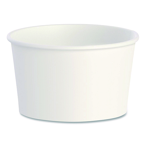 SOLO Double Poly Paper Food Containers, 5 oz, 3.38" Diameter x 2.01"h, White, Paper, 1,000/Carton (S605T02050)