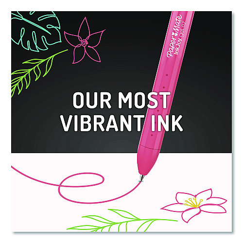 Paper Mate InkJoy Gel Bright Gel Pen, Retractable, Medium 0.7 mm, Assorted Ink, Assorted Barrel, 10/Pack (2173764)