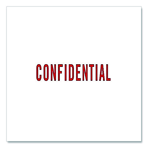 Offistamp Pre-Inked Message Stamp, CONFIDENTIAL, 1.63" x 0.38", Red Ink (034500)