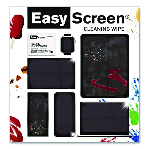 Easy Screen Cleaning Wipes, Individually Wrapped, 1-Ply, 5 x 8, Unscented, White, 50/Box (H01050)