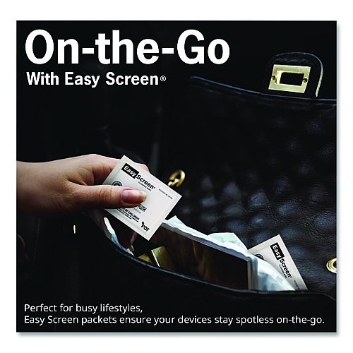 Easy Screen Cleaning Wipes, Individually Wrapped, 1-Ply, 5 x 8, Unscented, White, 50/Box (H01050)
