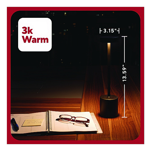 TRU RED LED Desk Lamp, Candlestick Neck, 13.5" High, Black (TR61984)