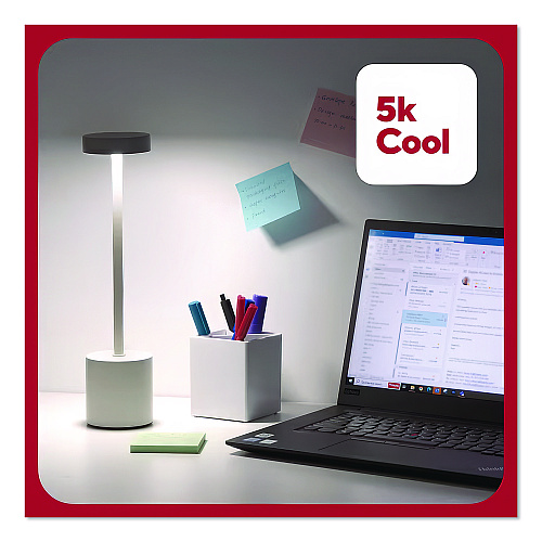TRU RED LED Desk Lamp, Candlestick Neck, 13.5" High, White (TR61986)