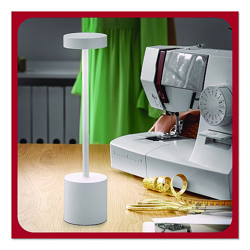 TRU RED LED Desk Lamp, Candlestick Neck, 13.5" High, White (TR61986)