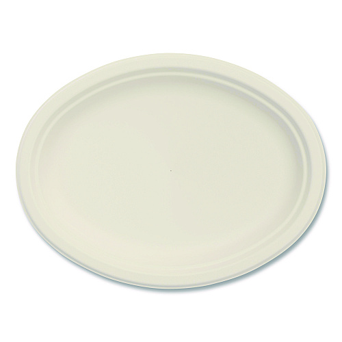 Dart Compostable Molded Fiber Dinnerware, Platter, 10" Diameter, Natural, 500/Carton (10FBRPLR1)