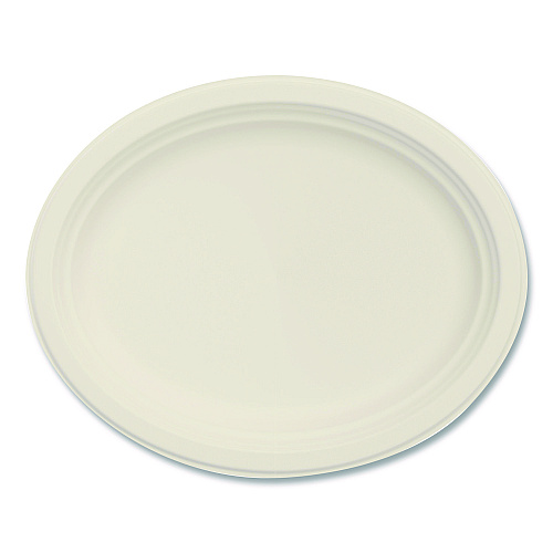 Dart Compostable Molded Fiber Dinnerware, Platter, 12" Diameter, Natural, 500/Carton (12FBRPLR1)